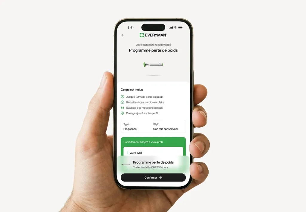 Smartphone avec plan thérapeutique